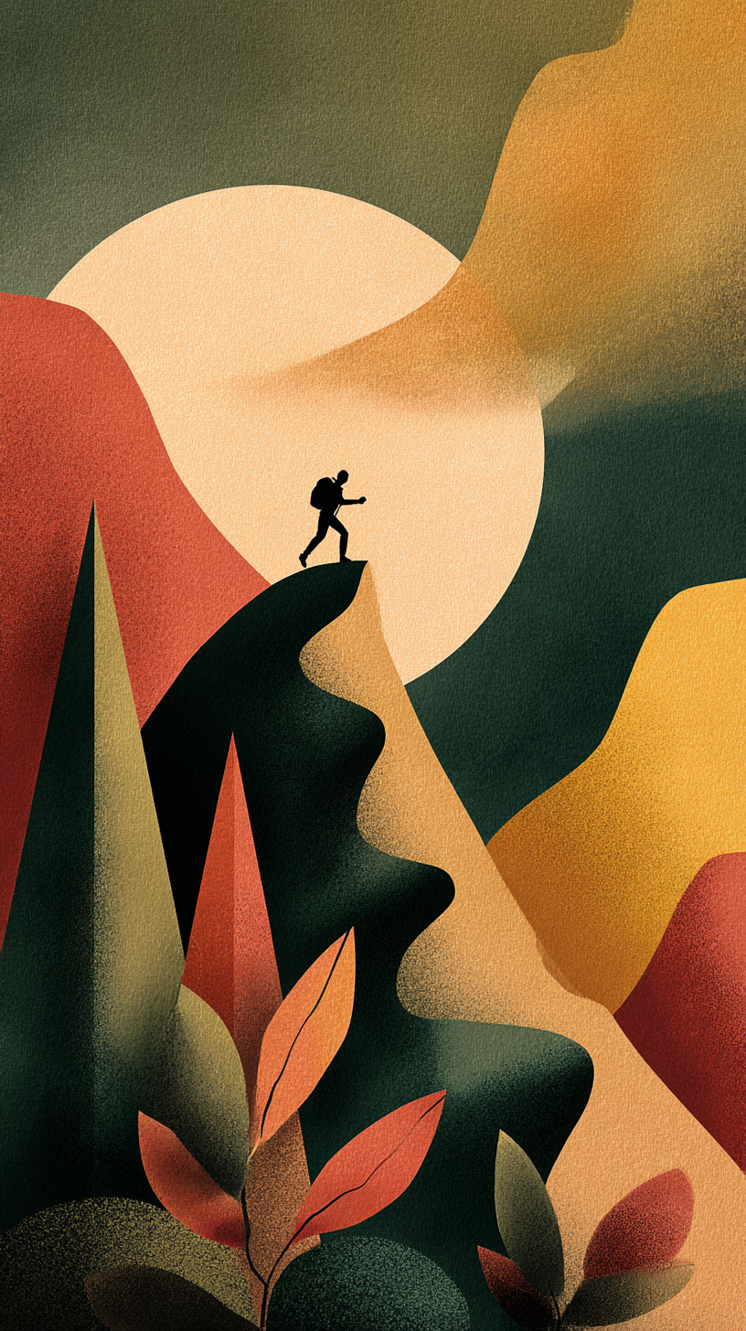 Person climbing a mountain
